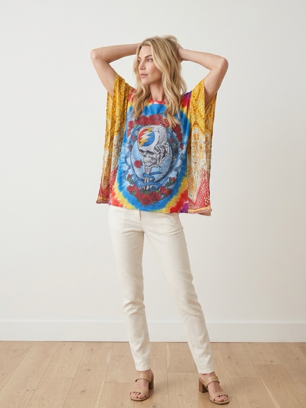 Handcrafted Upcycled Grateful Dead Kantha Tunic NWT One Size